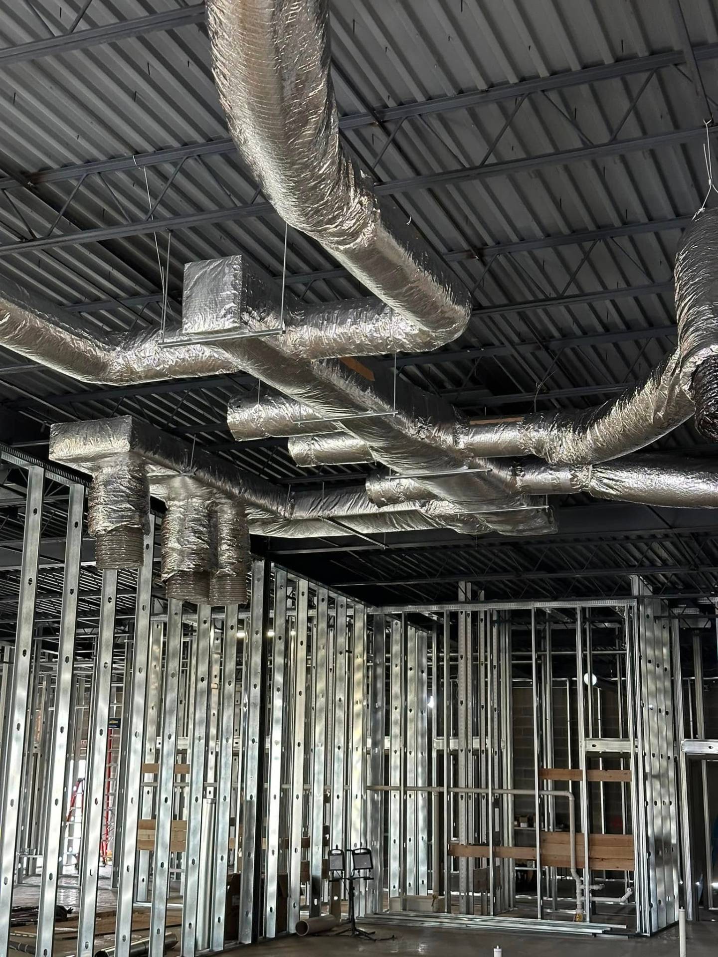 Commercial HVAC ductwork installation by Weems Heating and Air